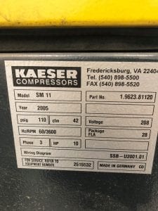 Kaeser-SM 11-Air Compressor-50598 Refurbished