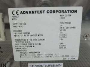 Advantest-E 3630-Photomask CD SEM-52609 For Sale