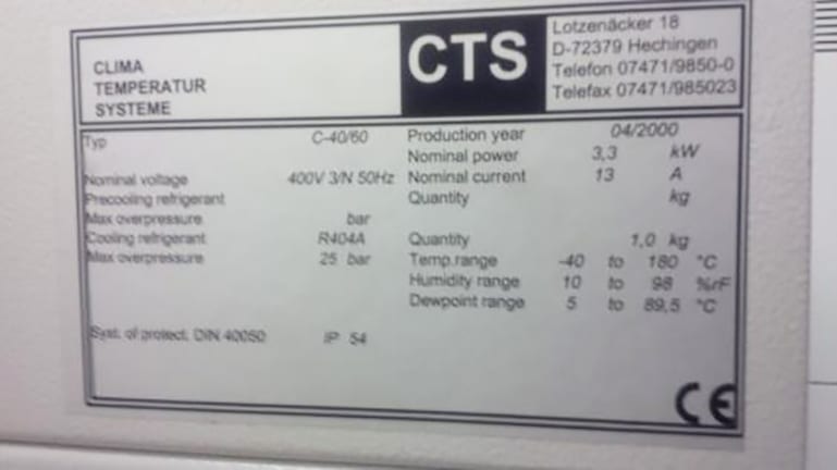 CTS-C 40/60-Temp / Humidity Oven-55948 For Sale