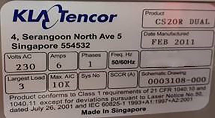KLA-Tencor-Candela CS-20 R Dual-Surface Analyzer-55666 For Sale