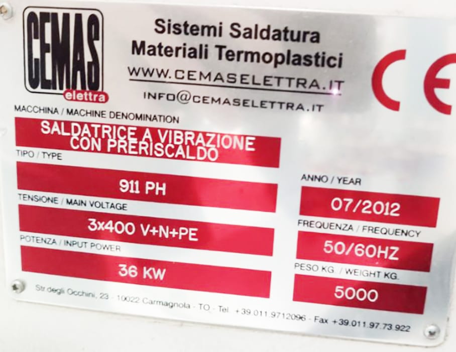 Cemas Elettra-911 PH-Plastic Welding Machine-56184 For Sale