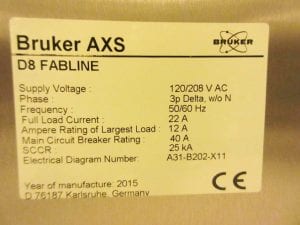 Bruker-D 8 Fabline-X-ray Diffractometer-56279 For Sale