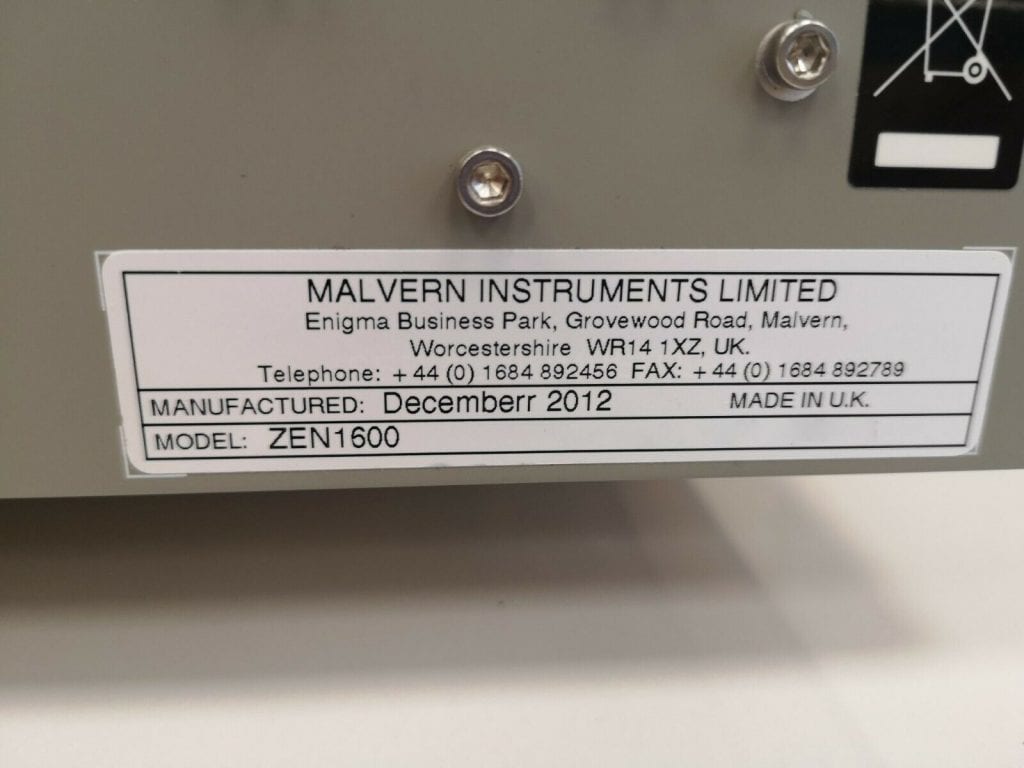 Malvern-Zetasizer Zen 1600 Nano Series-Analyzer-56332 Refurbished