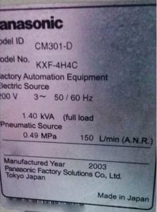 Purchase Panasonic -CM 301 DKXF - 4 H 4 C -Chip Mounter -56745