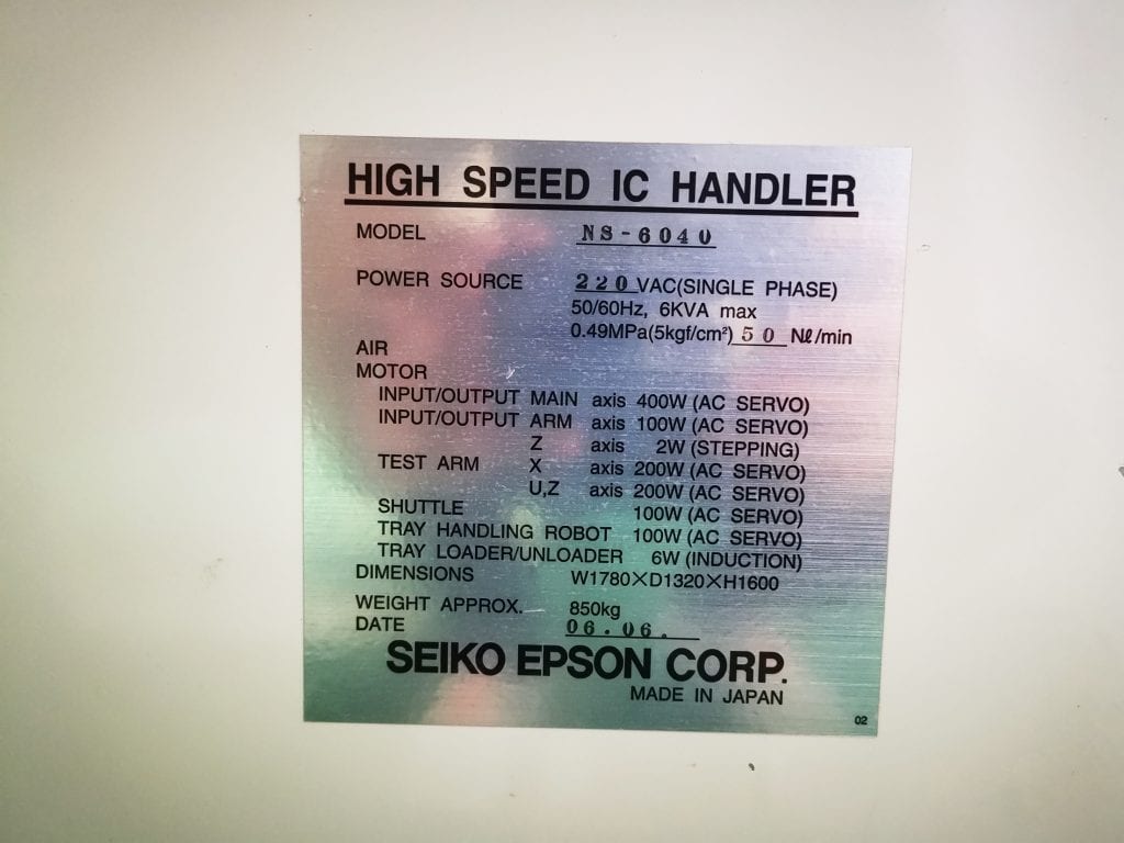 View Epson / Seiko NS 6040 Handler 56928