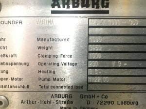 Arburg 420 V Injection Molding 57214 Refurbished
