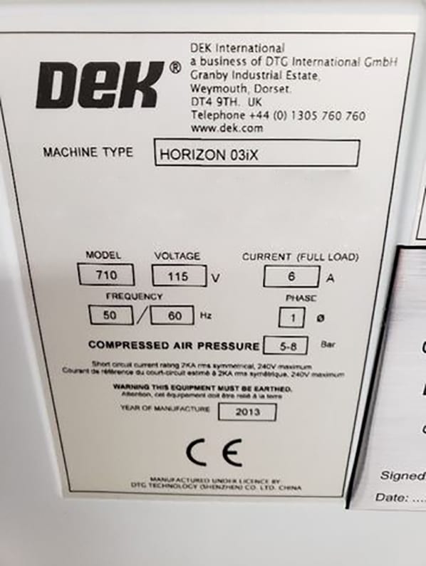 Dek Horizon 03 ix Screen Printer 57948