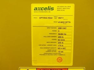 Buy Axcelis Optima HDxT Ion Implanter 58270 Online