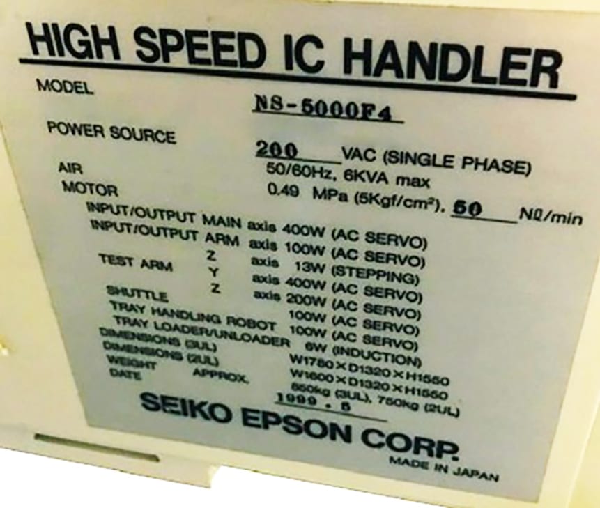 Buy Seiko / Epson  NS 5000 F 4  Handler  58902 Online
