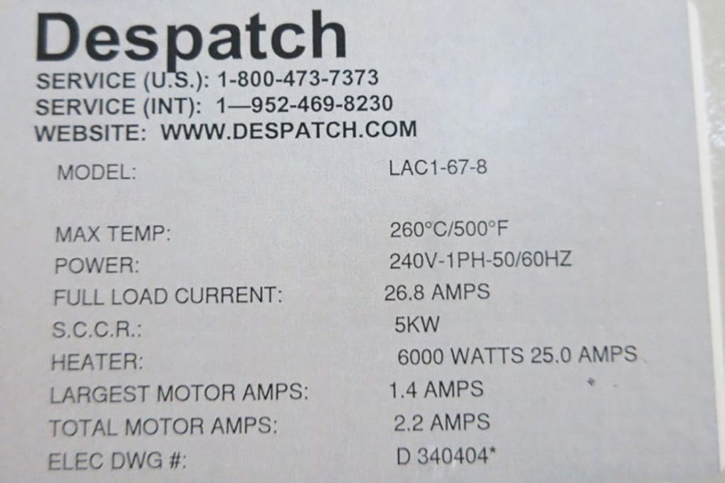 Despatch  LAC 1 67 8 Oven  60202 For Sale