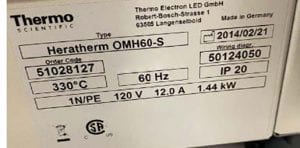 Purchase Thermo Scientific Heratherm OMH 60 S Oven 60010