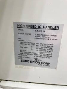 Epson / Seiko  NS 6040  High Speed IC Handler  60085 Refurbished
