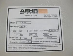 Aehr Fox 15 Test System 60416 Image 1