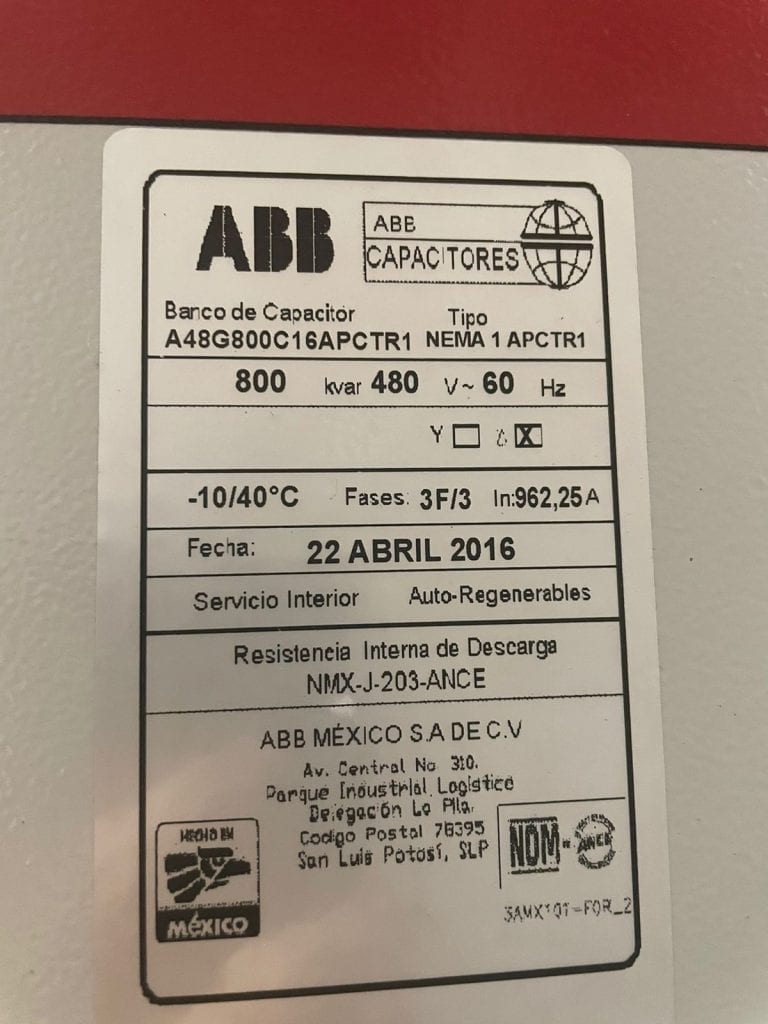 ABB Nema 1 Capacitor 60506 For Sale Online