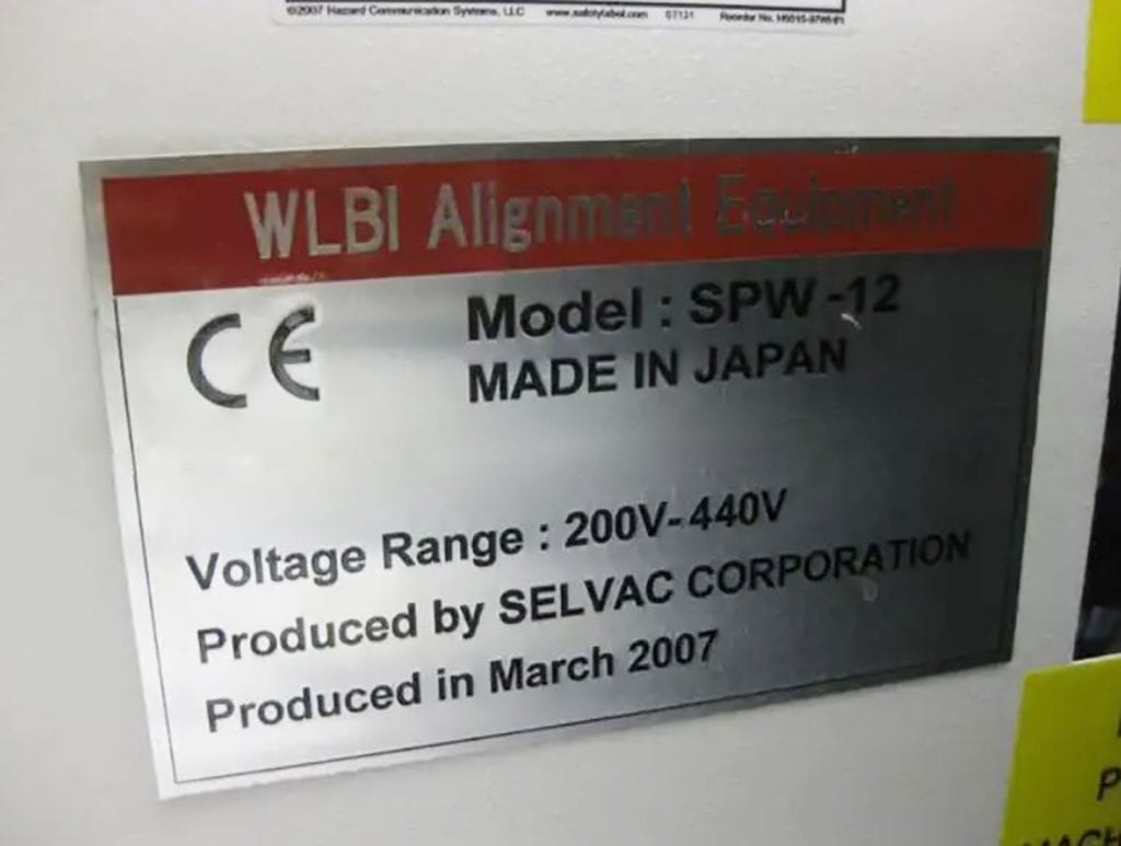 Purchase Selvac SPW 12 WLBI Alignment Equipment 60415