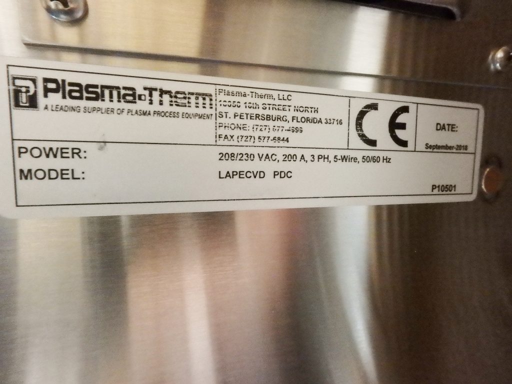 Purchase Plasmatherm LAPECVD PDC Plasma Enhanced Chemical Vapor Deposition System 60976