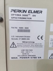 Perkin Elmer Optima 3000 ICP Mass Spectrometer 61183 Refurbished