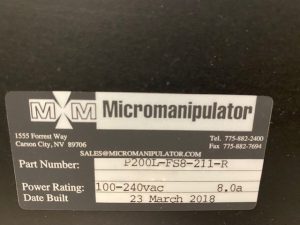 Micromanipulator P/N P 200 L FS 8 211 R Probe Station 61277 For Sale