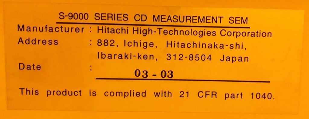 Hitachi S 9220 Critical Dimension   Scanning Electron Microscopy (CD SEM) 61303 For Sale Online