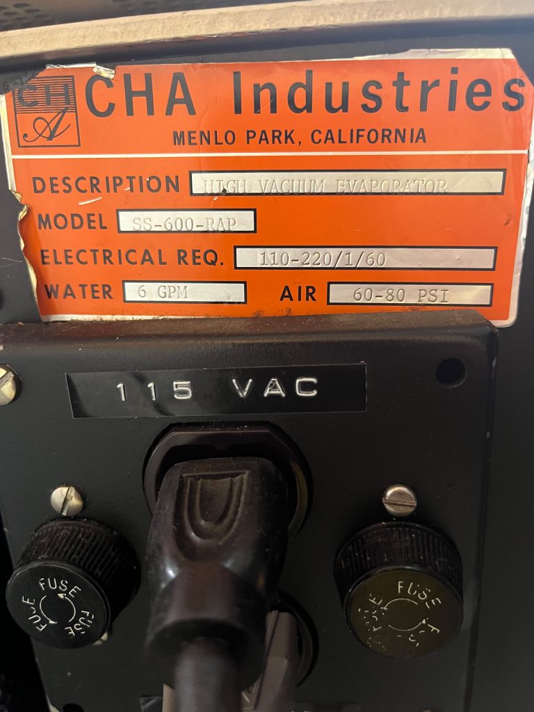 CHA 600 High Vacuum Evaporator 62969 For Sale