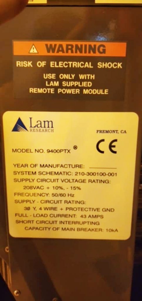 Lam Alliance 9400 PTX Etcher 62502 Image 3