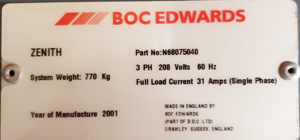 Check out BOC Edwards Zenith MOVCD 62903