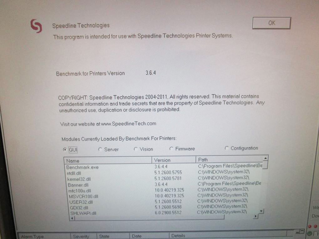 Speedline MPM Accela Screen Printer 63475