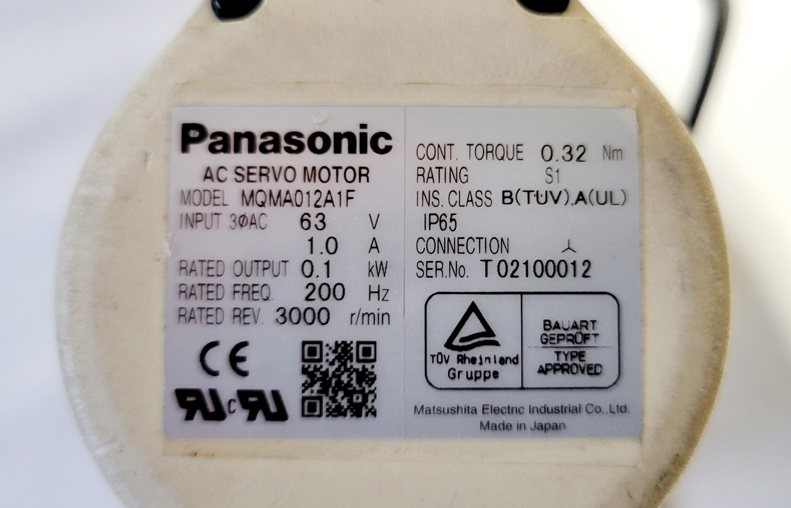 Buy Panasonic MQMAO 12 A 1 F AC Servo Motor -65783 Online