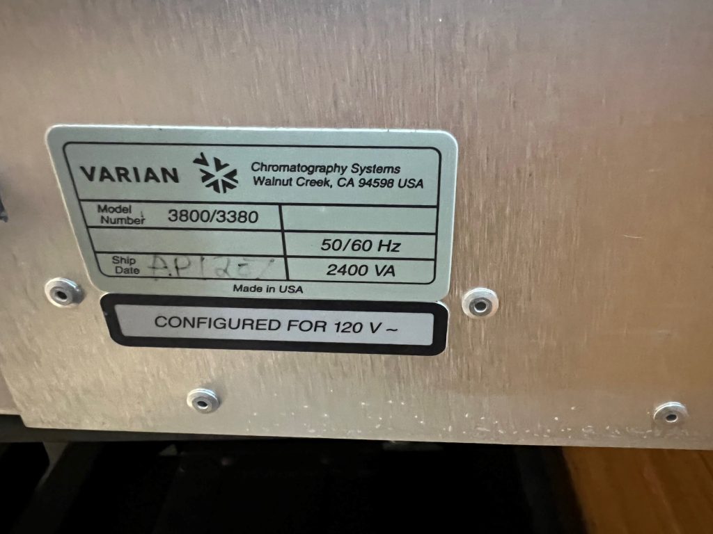 Buy Online Varian  3800 / 3380  Gas Chromatograph  66743
