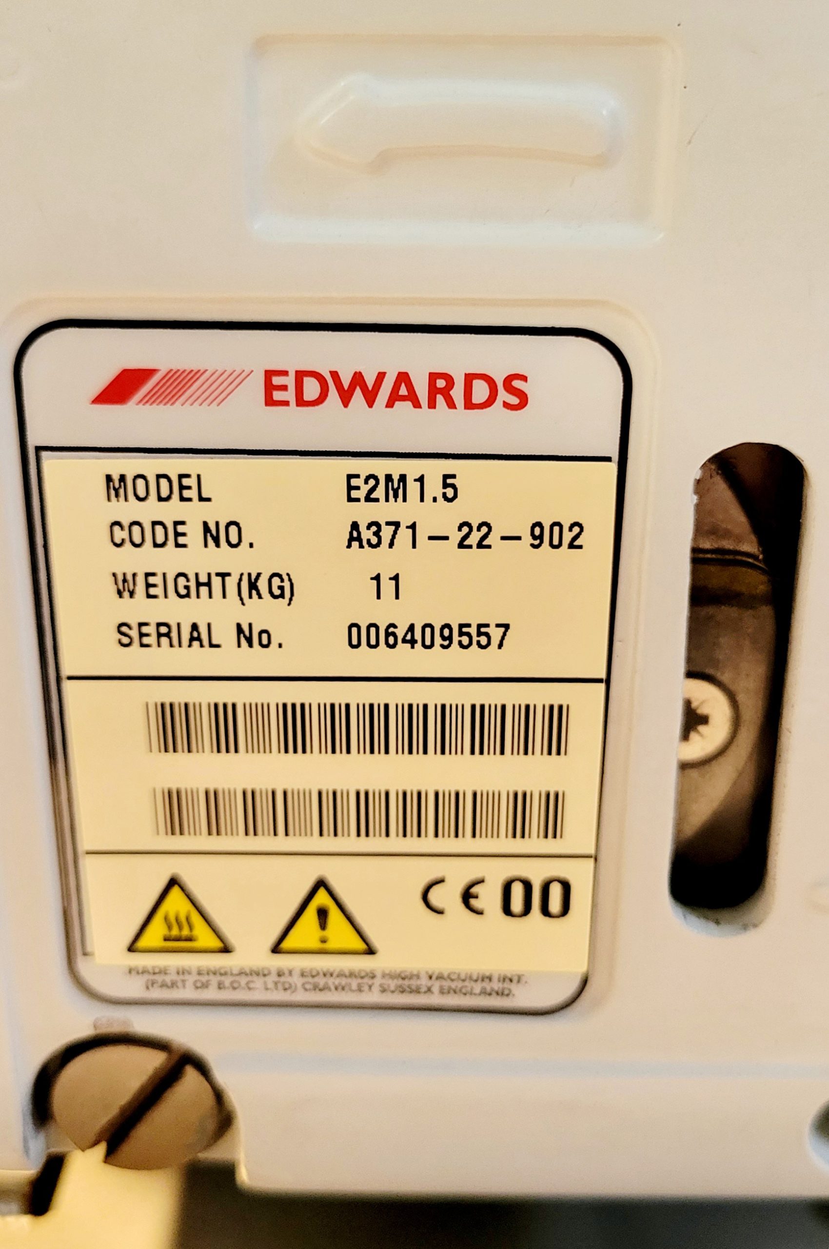 Buy Online Edwards E 2 M 1.5 Electric Rotary Vane Pump -67015