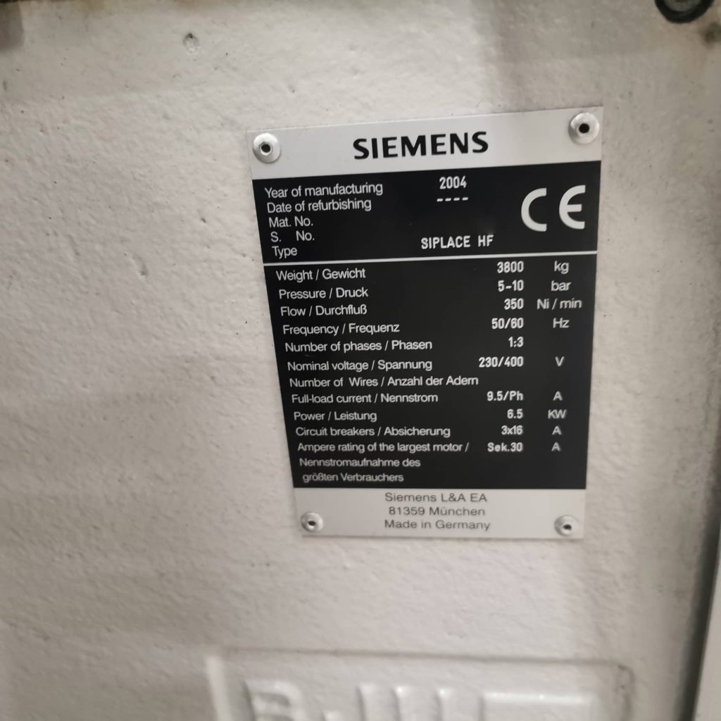Siemens  Siplace HF  SMT Placement Machine  67405 For Sale Online