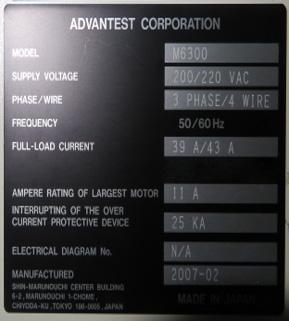 Buy Advantest  M 6300  Handler  67461
