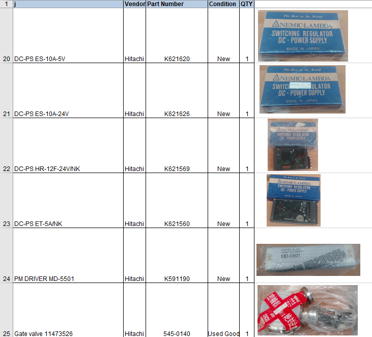 Hitachi  6200 H  CD SEM Spare Parts  68512 Refurbished