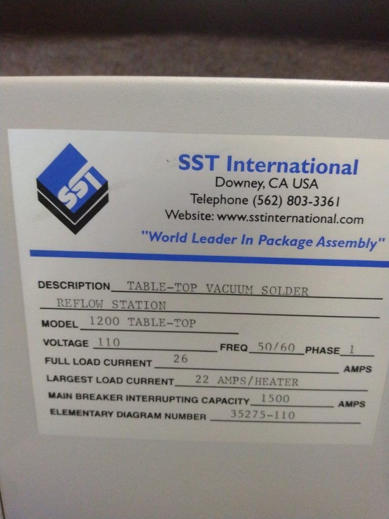 SST  1200  Table Top Vacuum Solder  69171 Image 5