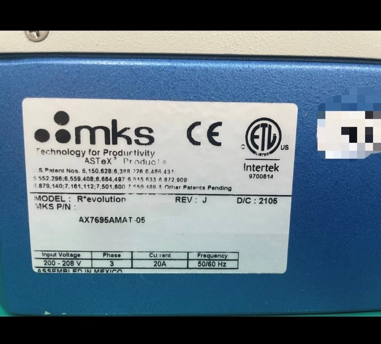 MKS  R*evolution AX 7695 AMAT 05  Remote Plasma Source  71730 For Sale