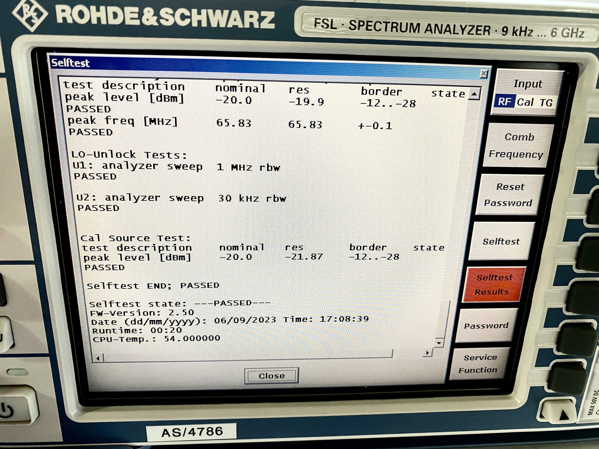 Rohde & Schwarz  FSL 6  Spectrum Analyzer  68801 For Sale