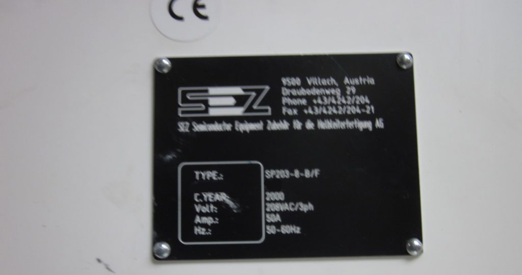 View Lam / SEZ  SP 203  Spin Processor / Etcher  76478
