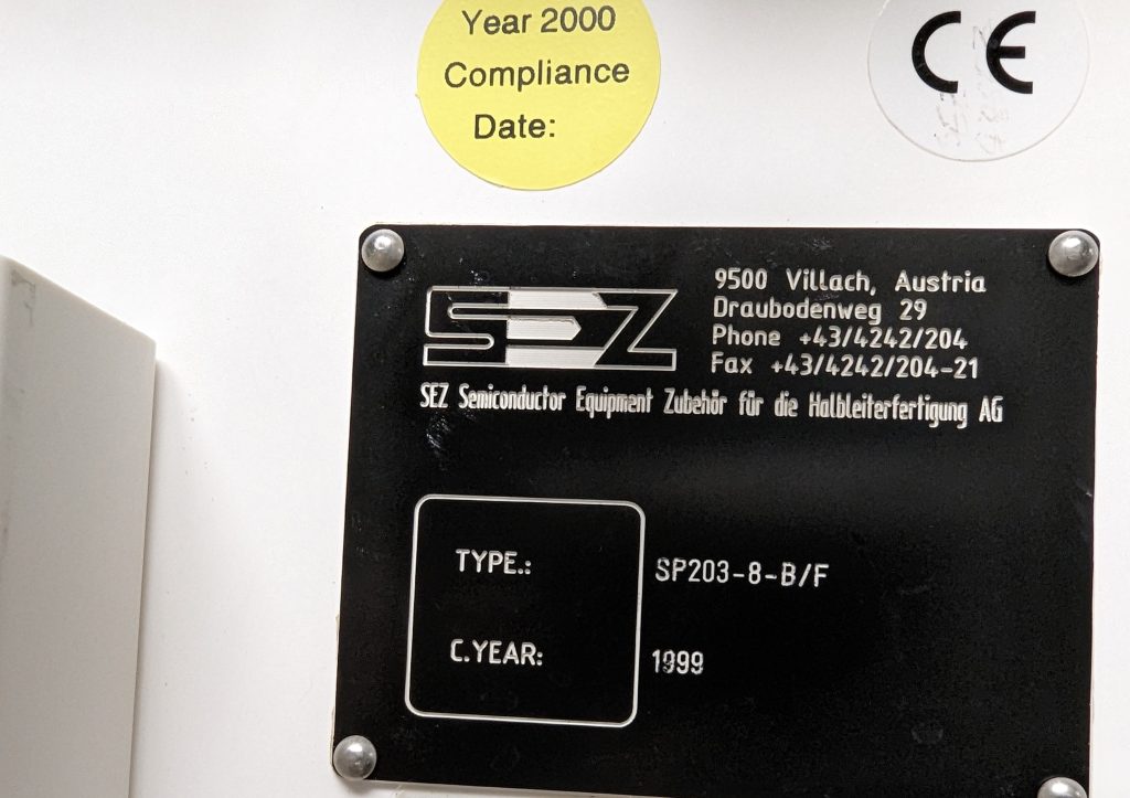 View Lam / SEZ  SP 203  Spin Processor / Etcher  77003