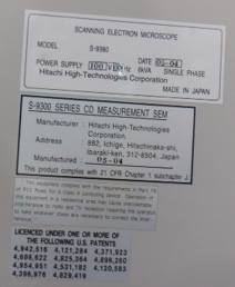 Hitachi  9380  CD SEM  77258 Refurbished