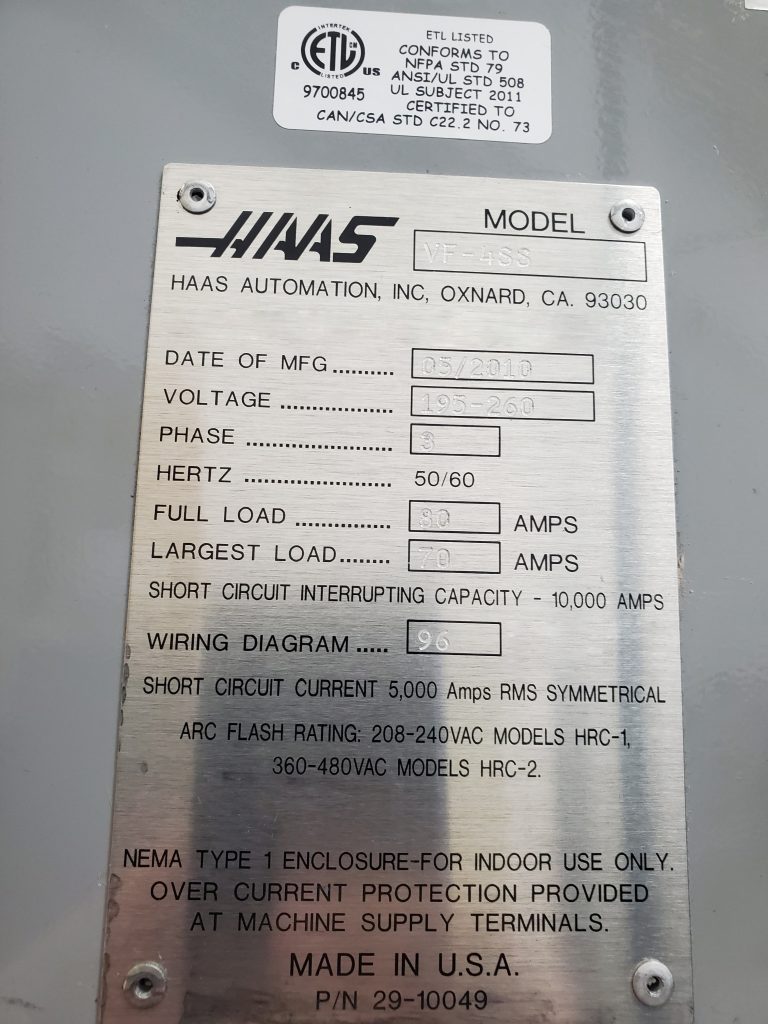 Buy Haas  VF 4 SS  3 Axis Mill  77830